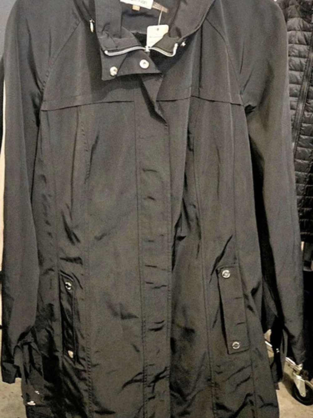 Calvin Klein Hooded Trench Coat Black
